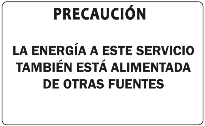 10 pack etiqueta solar LA ENERGIA A ESTE SERVICIO TAMBIEN ESTA ALIMENTADA DE OTRAS FUENTES