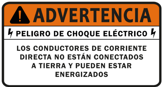 10 pack etiqueta solar PELIGRO DE CHOQUE ELECTRICO LOS CONDUCTORES DE CORRIENTE